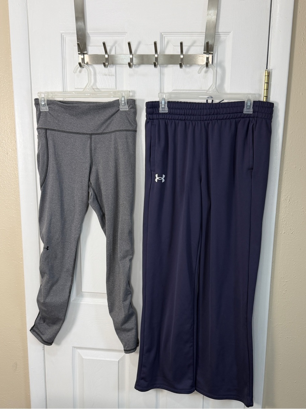 Under Armour Gray Leggings & Navy Track Pants Set M
